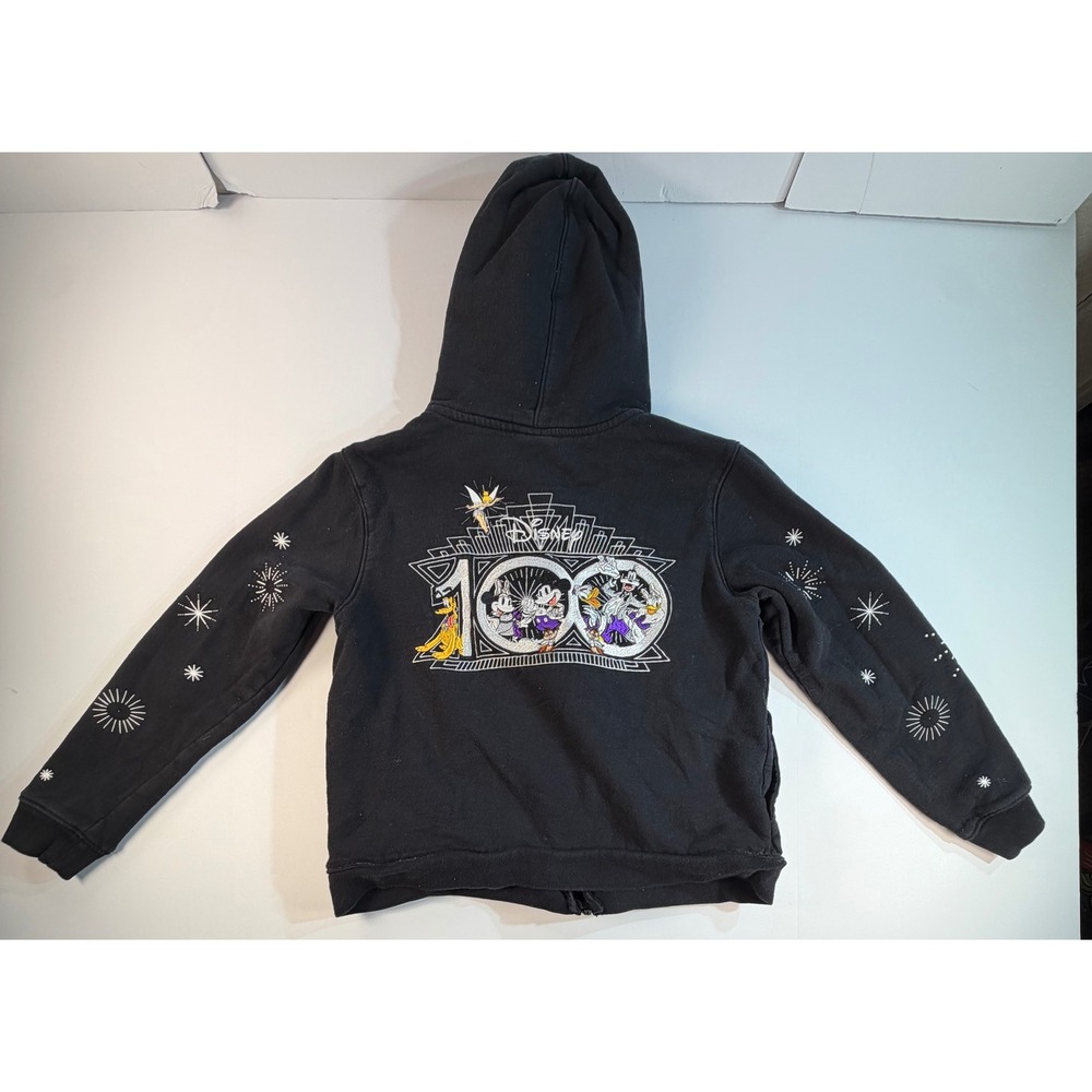 Disney 100th Anniversary Mickey & Friends Black Full Zip Hoodie Sweatshirt M